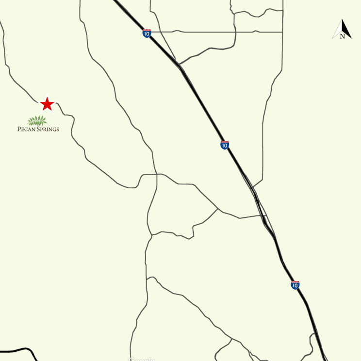 Map showing location of Pecan Springs